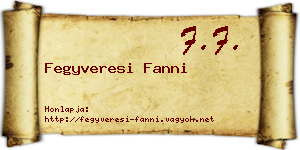 Fegyveresi Fanni névjegykártya